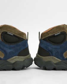 Barbour x Flower Mountain Back Country Uni Mid Trainers Navy Olive
