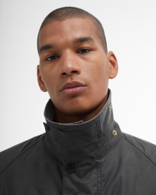 Barbour x Flower Mountain Oversized Transport Waxed Jacket Charcoal