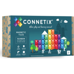 Magnetic Tiles Rainbow Rectangle Pack, 18 Pieces