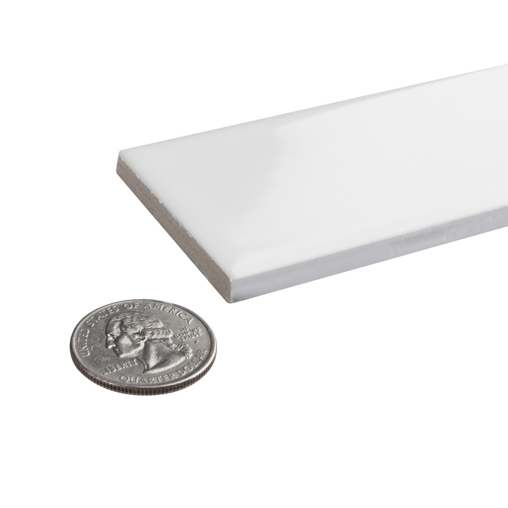 Metro Soho Subway Glossy White 1-3/4 in. x 7-3/4 in. Ceramic Floor and Wall Tile