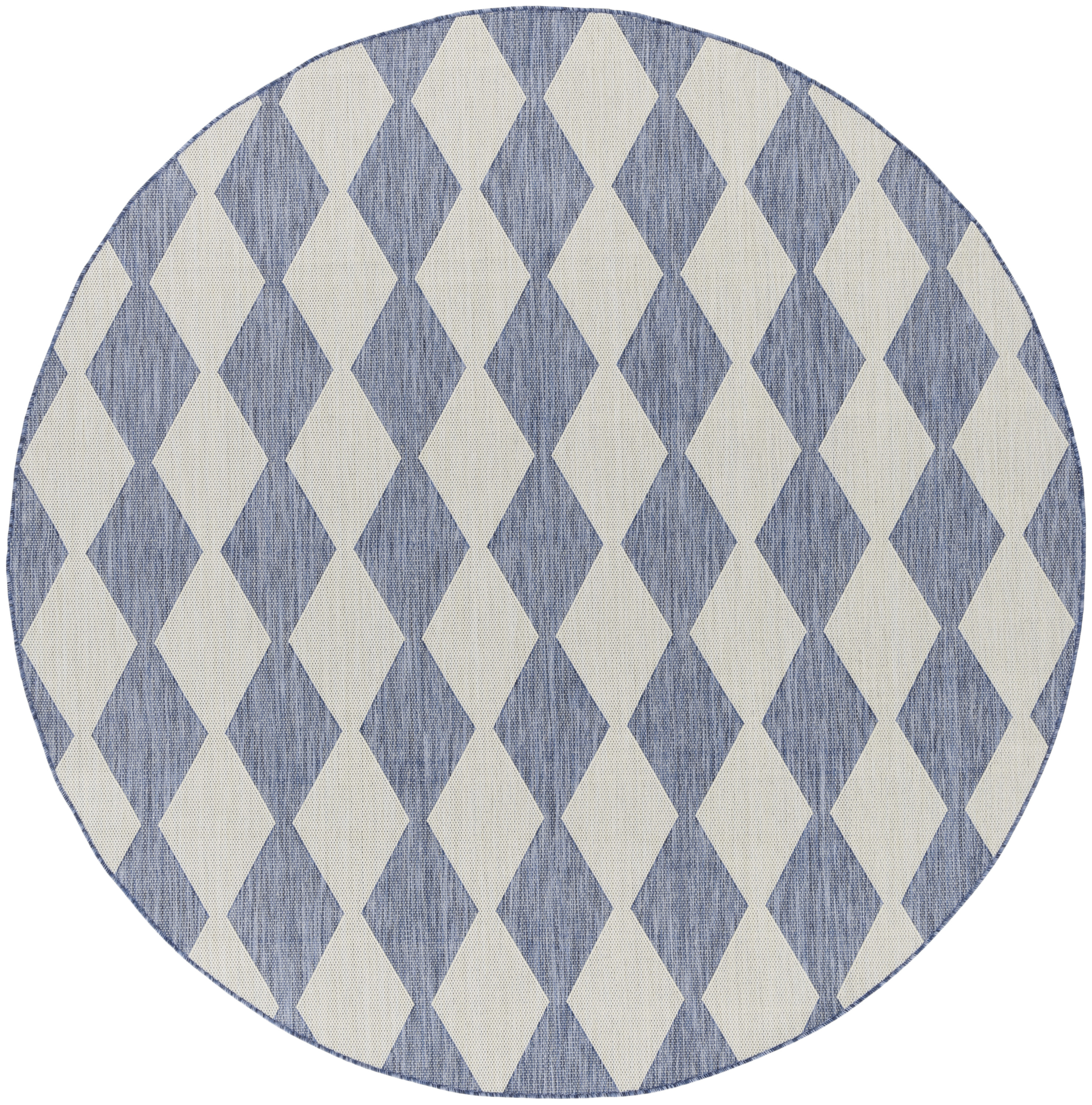 Nourison Positano 8' x Round Navy Blue Modern Rug