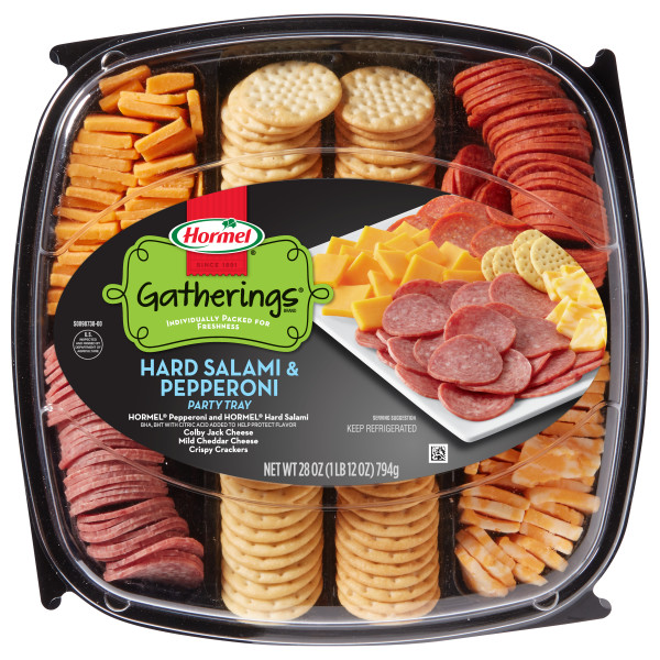 HORMEL(r) Party Tray, Peppeorni, Salami & Cheese, 8/1.75lb. . C1N1 - Front No Plunge In Package (Hi Res)