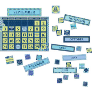 Blue Harmony Calendar Bulletin Board Set