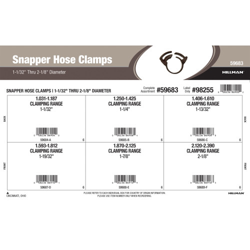 Snapper Hose Clamps Assortment (1-1/32