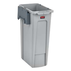 Rubbermaid Commercial, Slim Jim®, 23 gal, Resin, Gray, Rectangle, Receptacle