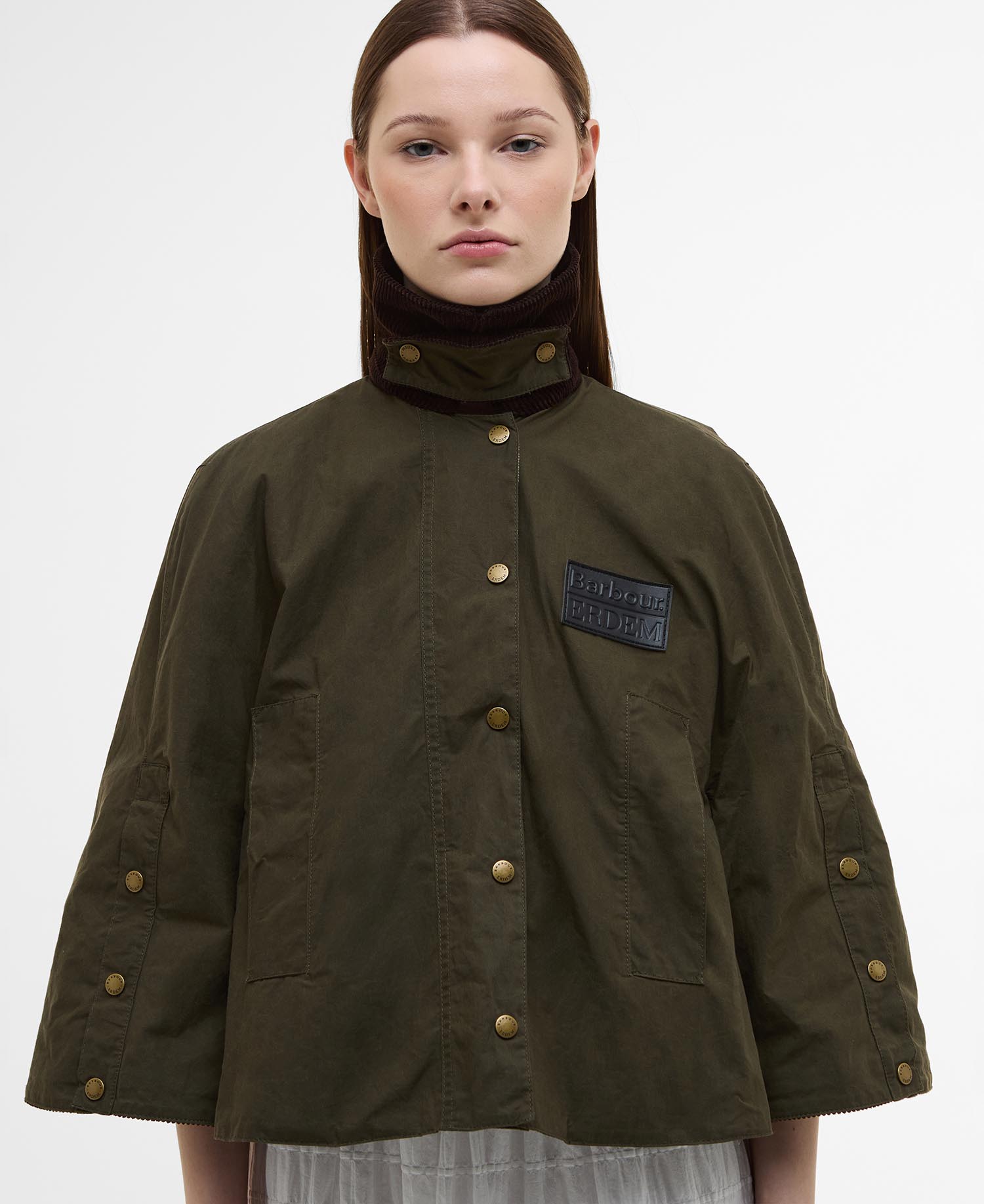 Barbour x ERDEM Reversible Clover Showerproof Trapeze Jacket image number 5