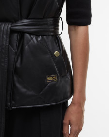 Rosa Faux-Leather Quilted Gilet Classic Black
