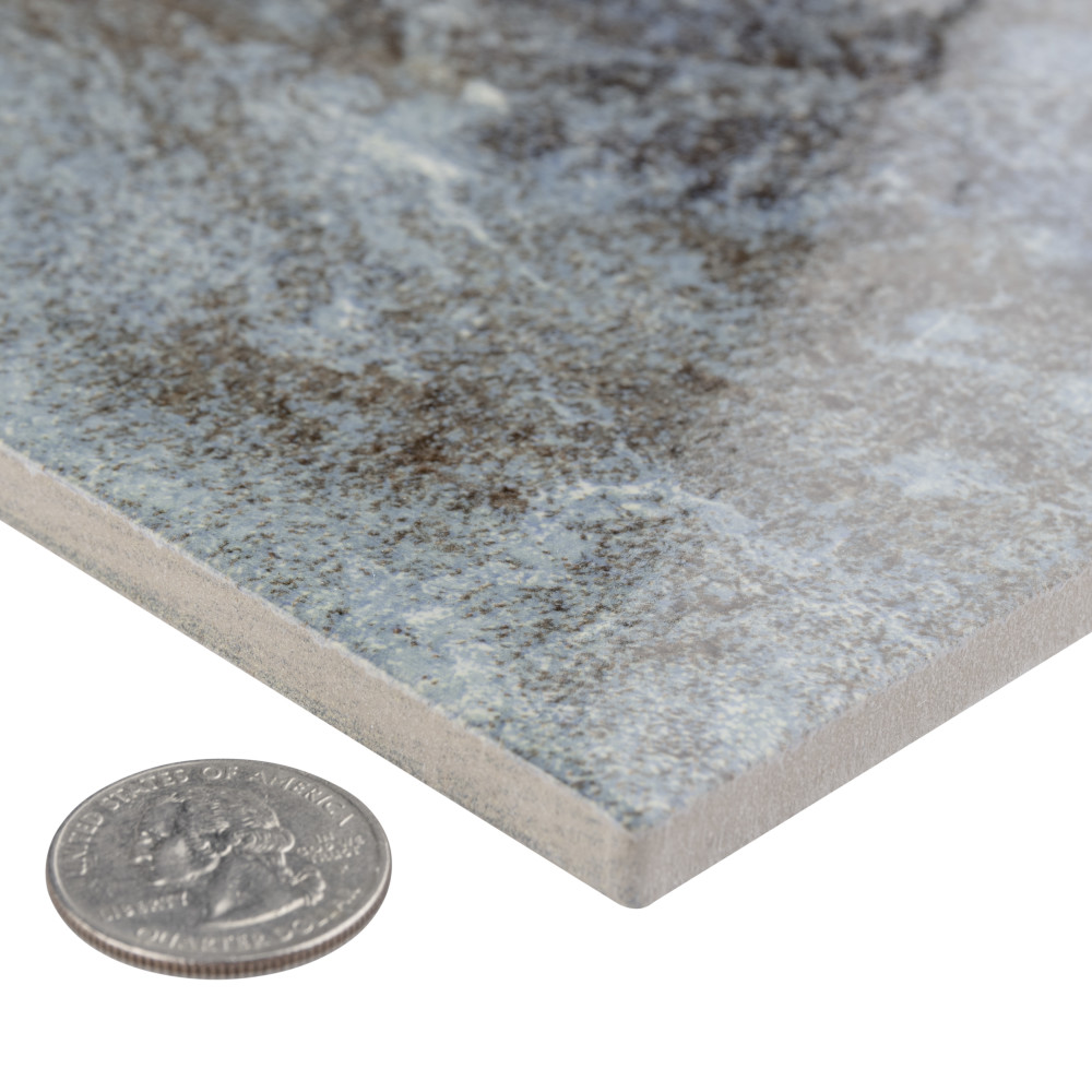 Ocean Glossy Coral Bay with BioTech 6 in. x 6 in. Porcelain Floor and Wall Tile