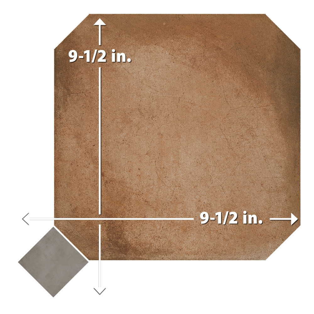 Laverton Octagon Natural with Taco Grafito 7-7/8 in. x 7-7/8 in. Porcelain Floor and Wall Tile