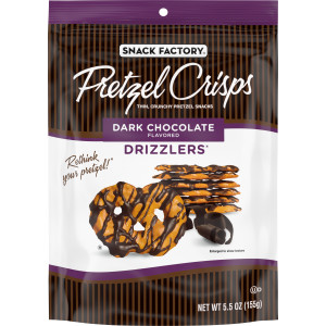 Dark Chocolate Drizzled Pretzel Crisps
Dark Chocolate Drizzled Pretzel Crisps