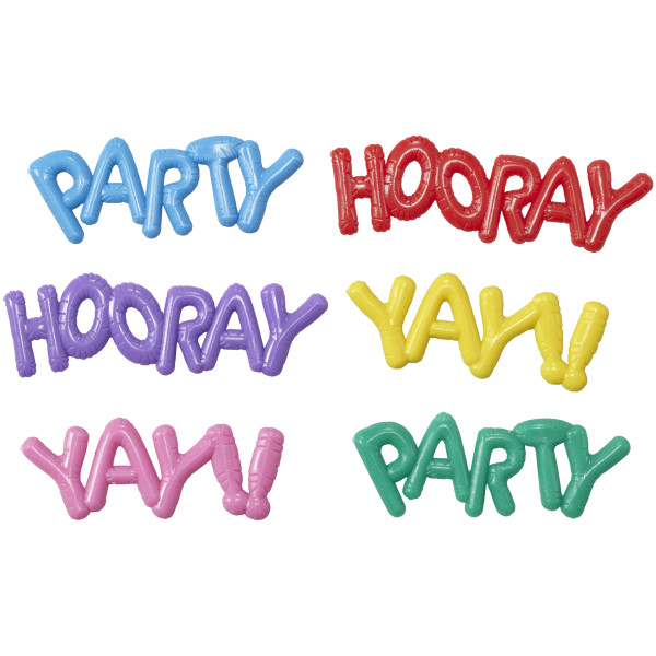 Mini Bright Balloon Words Cupcake Layon