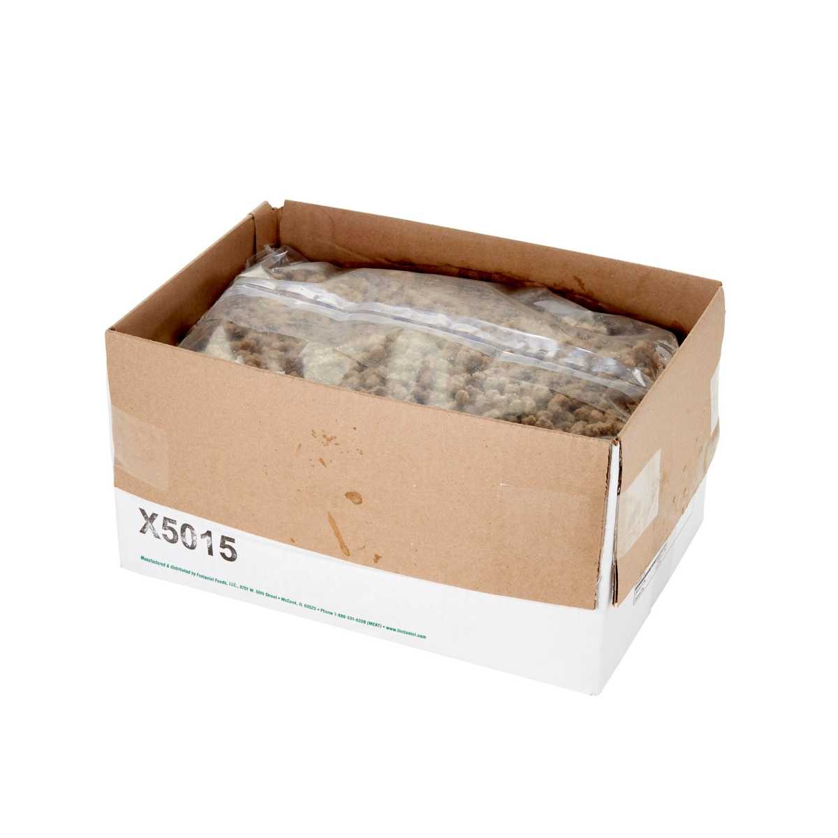 FONTANINI(r) Beef Topping, Cooked, Extended, 15 pieces/oz, 2/5 lb . C1RM - Front Right Open Case (Hi Res)