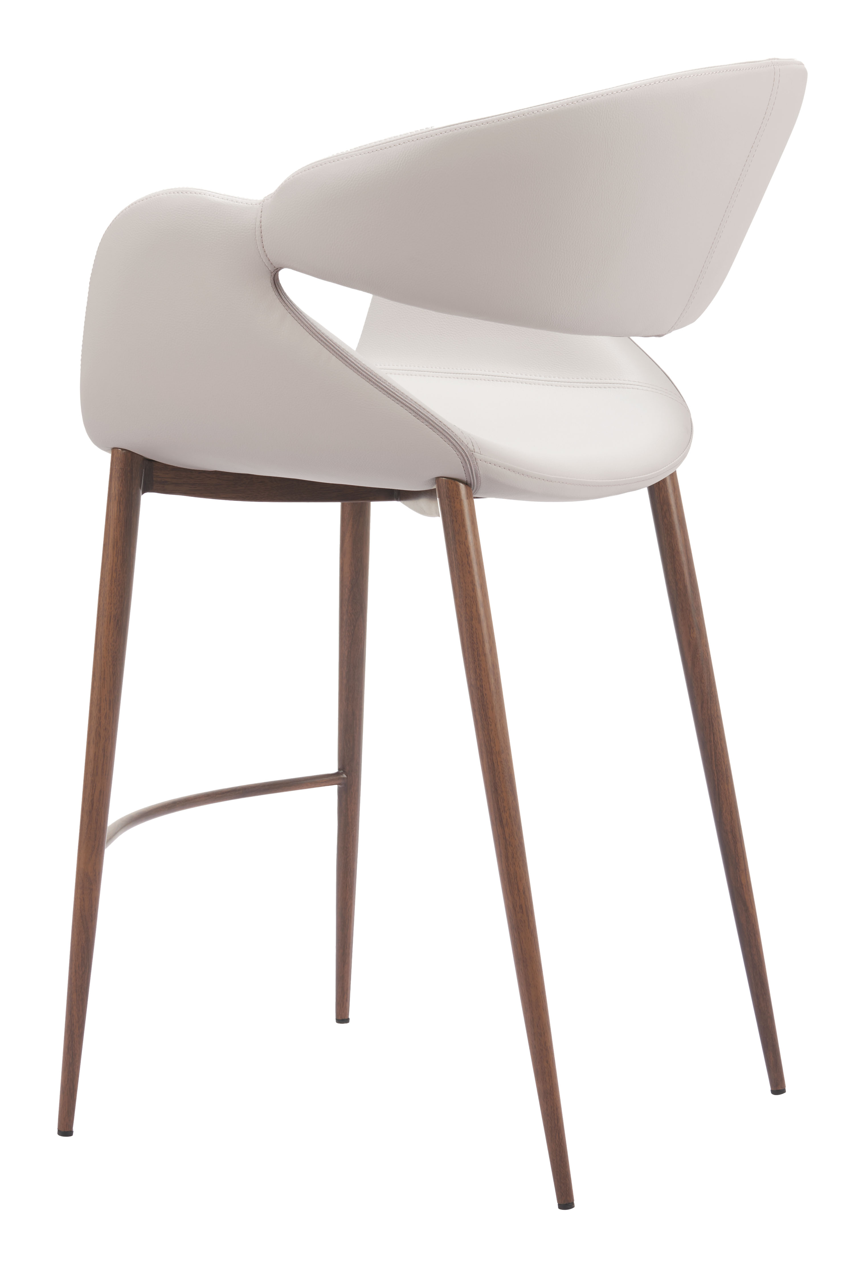 Limay Counter Stool Beige & Walnut product image
