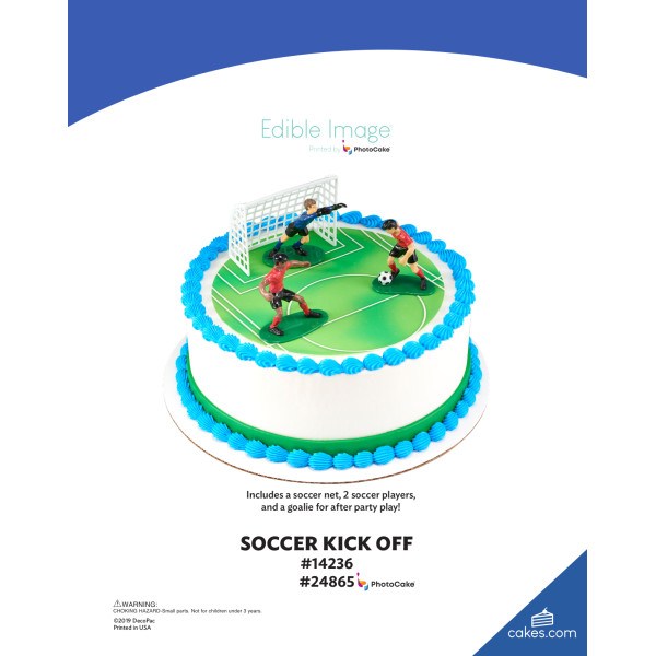 Soccer Kick Off The Magic of Cakes® PhotoCake® Enhanced Round Background Page