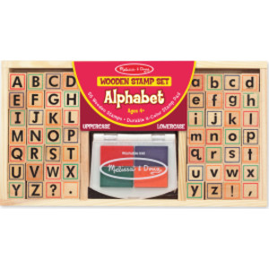 Alphabet Stamp Set, Set of 56 Letters and Stamp Pad