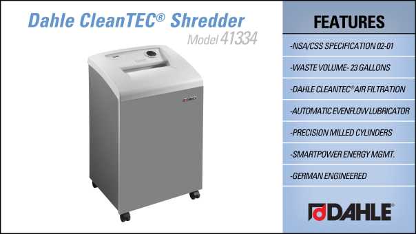 DAHLE CleanTEC® 41334 High Security Small Office Shredder InfoGraphic