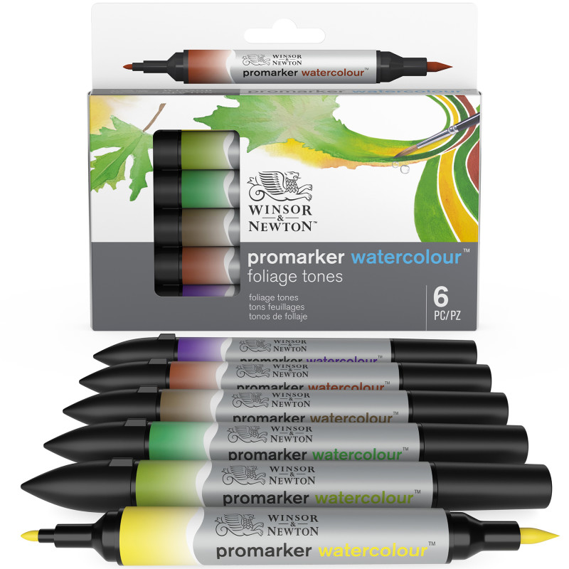 Promarker™ Watercolor, Foliage Tones, Set of 6