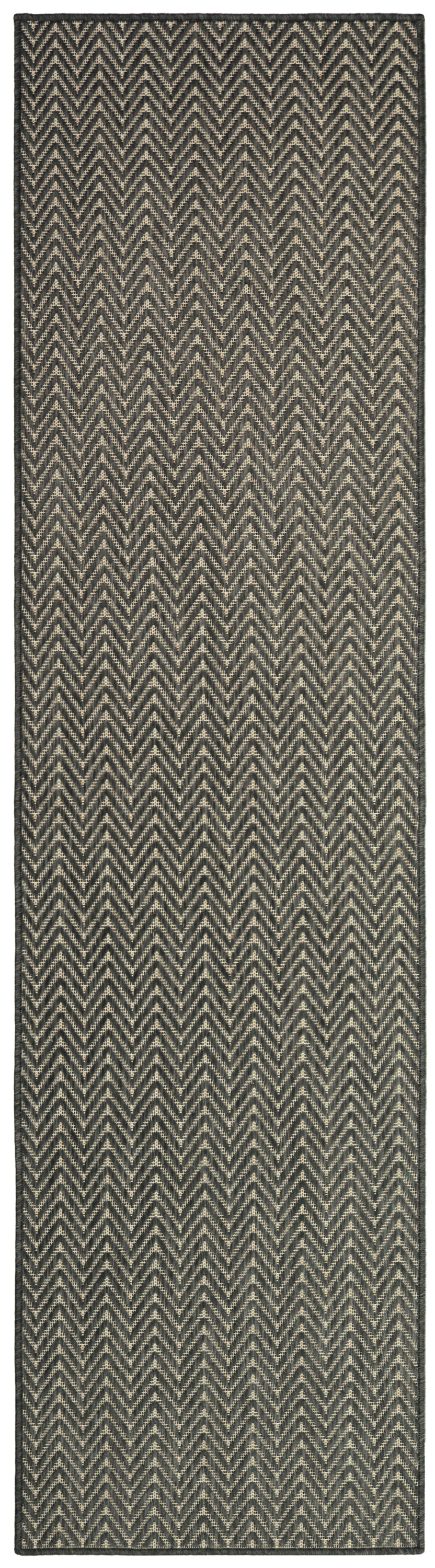 Nourison Horizon Indoor/Outdoor 2'2" x 8' Charcoal Modern Rug