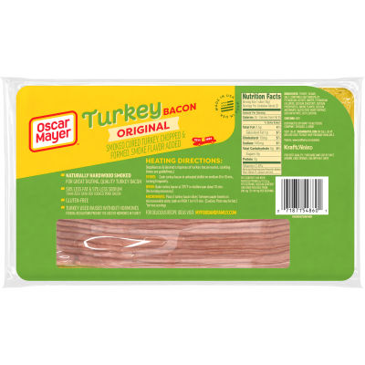 Oscar Mayer Gluten Free Turkey Bacon with 58% Less Fat & 57% Less Sodium, 12 oz Pack, 21-23 slices
