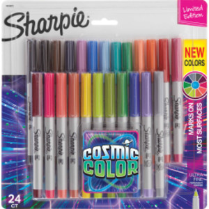 Permanent Markers, Ultra Fine Point, Assorted Cosmic Colors, Quick-Drying, 24 Count