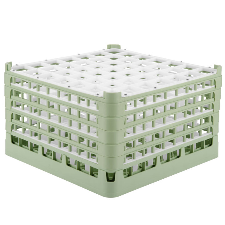 49-compartment XXX-tall Signature full-size compartment rack in Light Green and top extender in Light Green