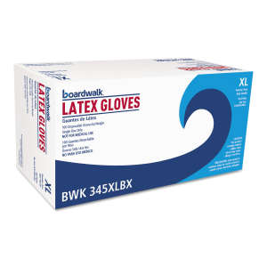 Boardwalk, General Purpose Gloves, Latex, 4.4 mil, Powder Free, XL, Natural
