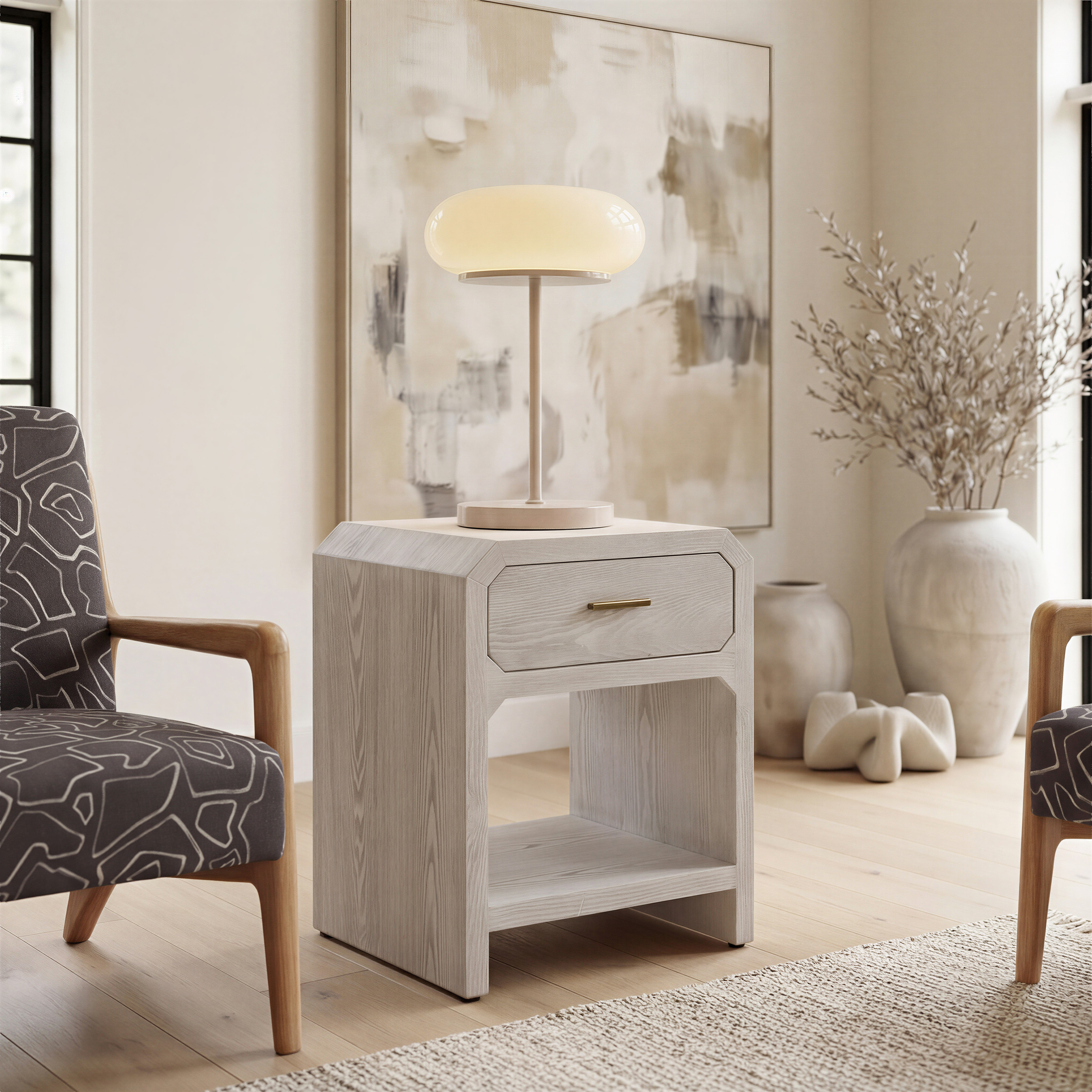 Yume Side Table Oak White product image