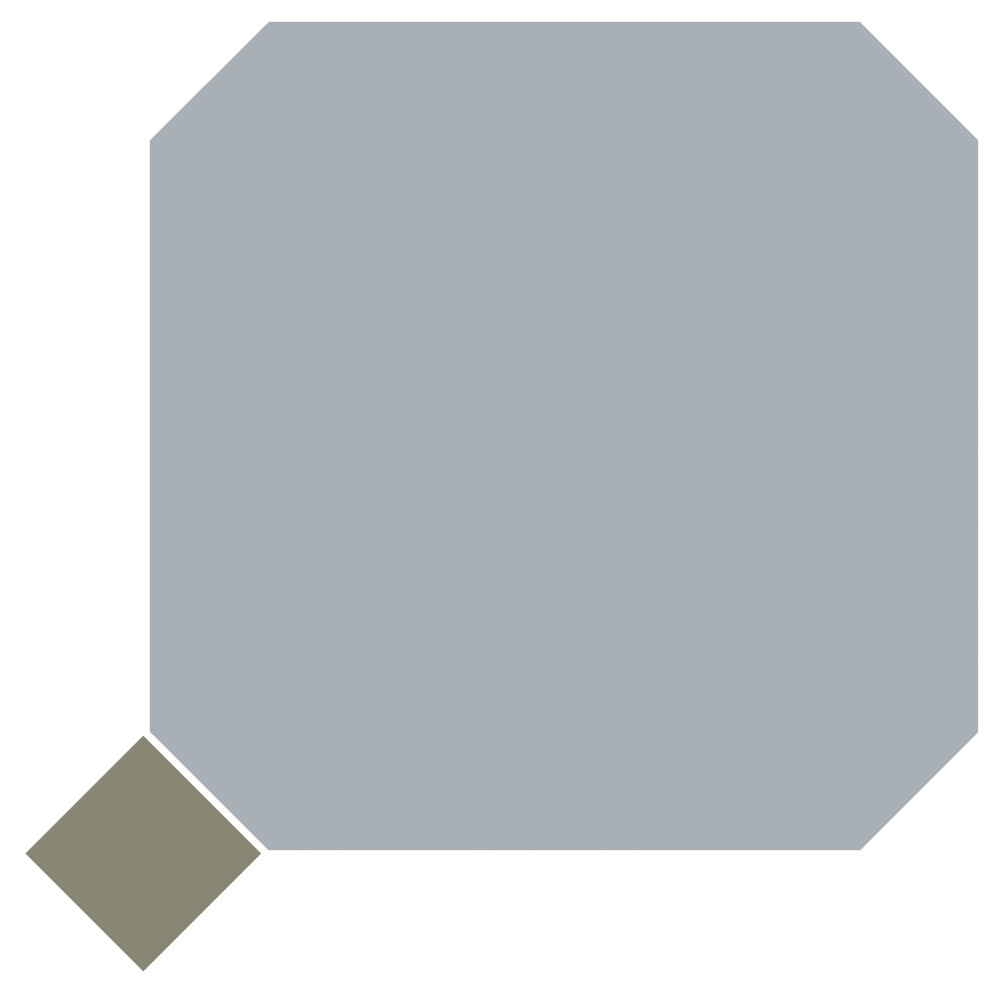 Vaudeville Octagon Humo with Taco Oliva 7-7/8 in. x 7-7/8 in. Porcelain Floor and Wall Tile