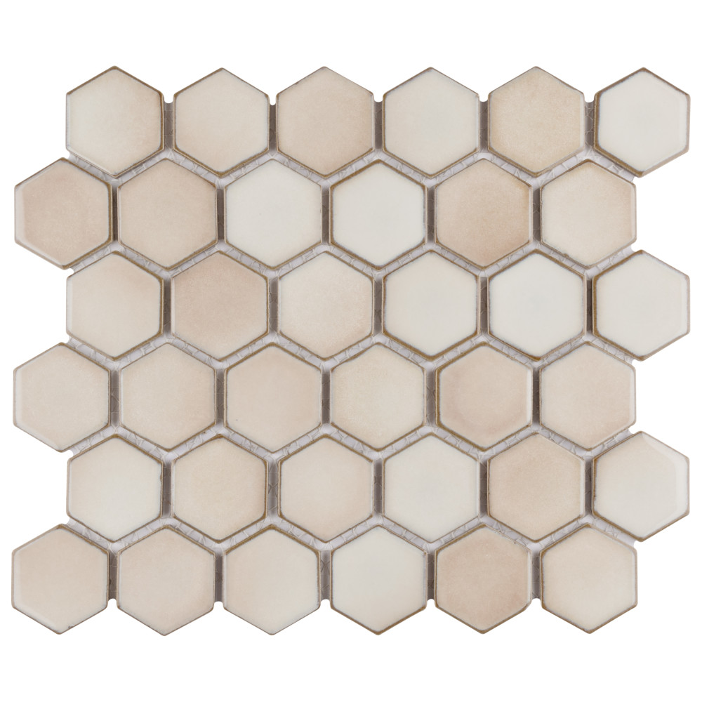 Hudson Due 2″ Hex Truffle 10-7/8 in. x 12-5/8 in. Porcelain Mosaic Tile