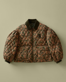 Barbour FARM Rio Luisa Quilted jacket Pineapple/Green Heart Print