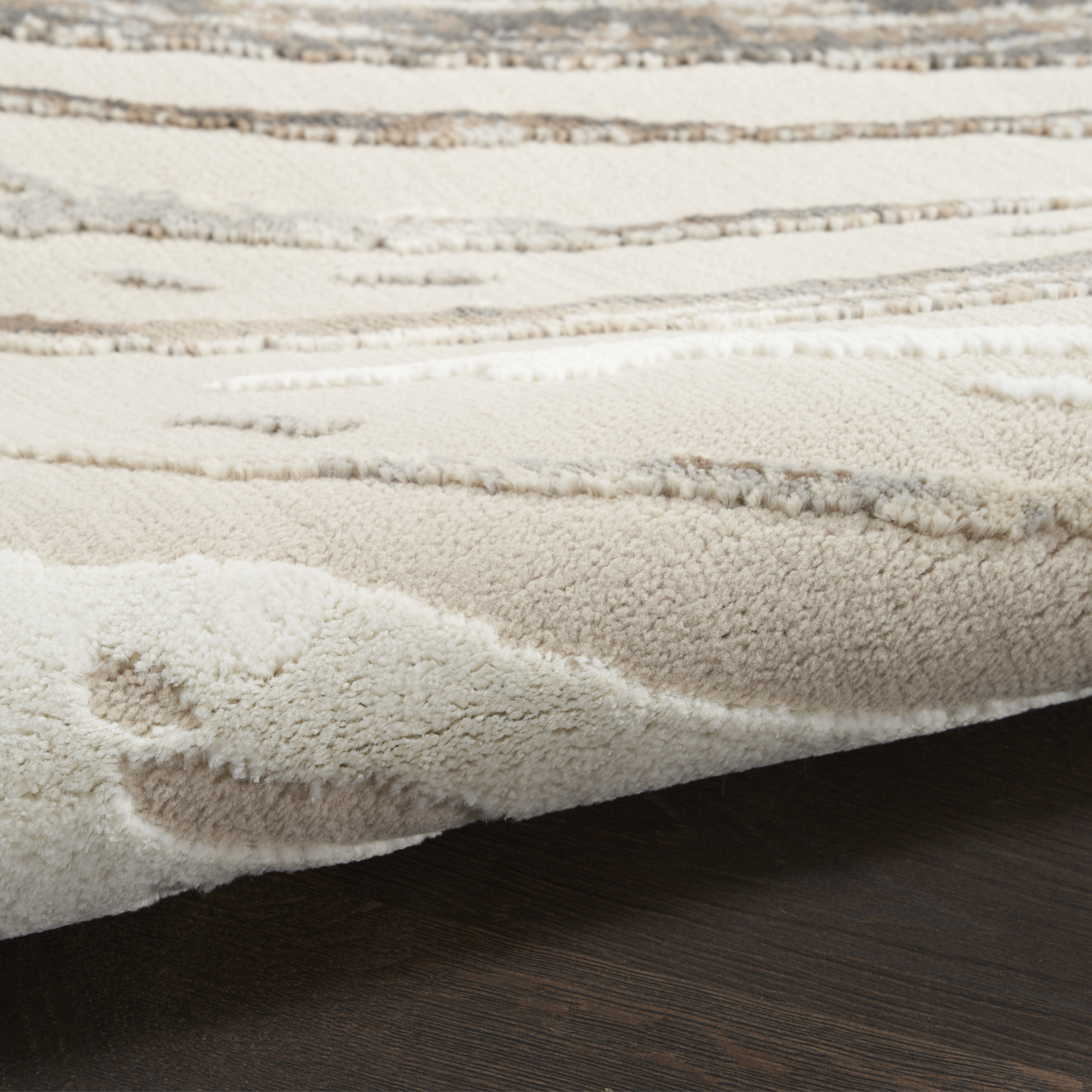 Nourison Sustainable Trends 2'2" x 7'6" Beige Grey Modern Indoor Rug