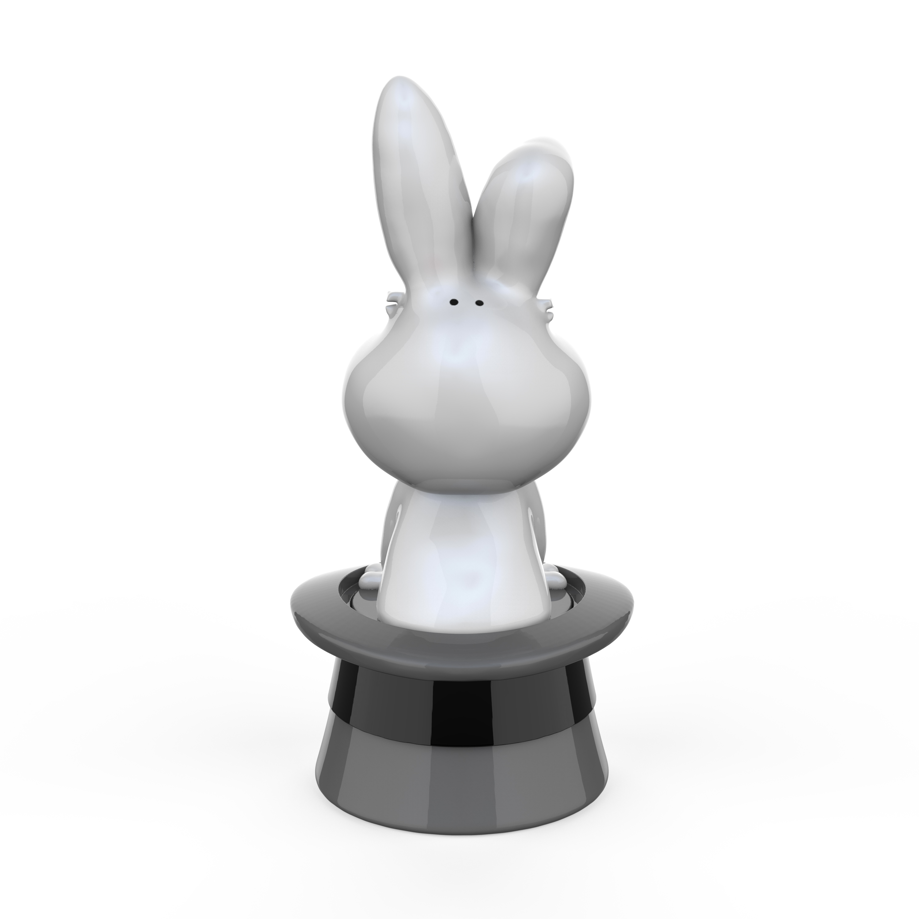 Frosty the Snowman Salt and Pepper Shaker Set, Top Hat & Bunny, 2-piece set