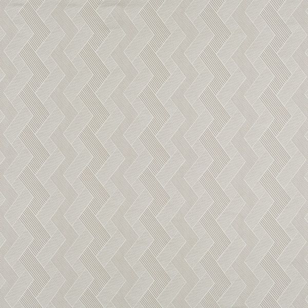 Textured chevron wallpaper with narrow diagonal striping, forming repeating zigzag bands; lying flat and uniform across a neutral beige wall, evenly lit with no visible furnishings or windows.