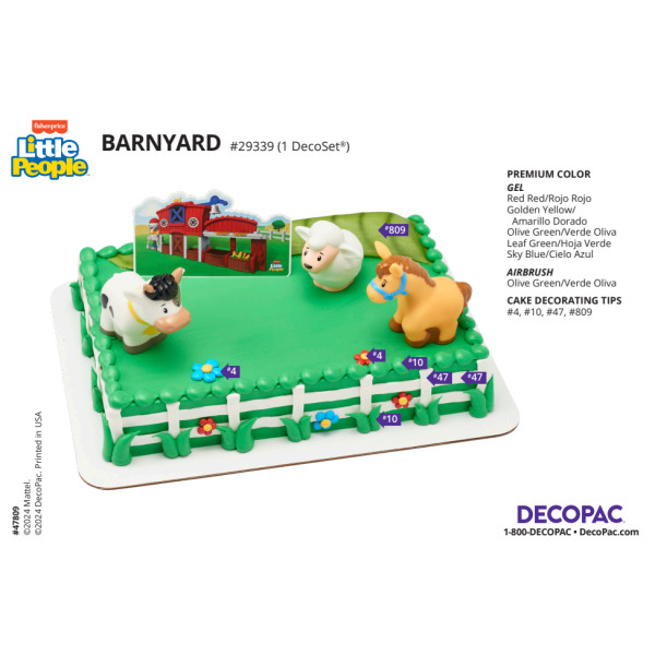 Fisher-Price™ Little People™ Barnyard Cake Decorating Instruction Card
