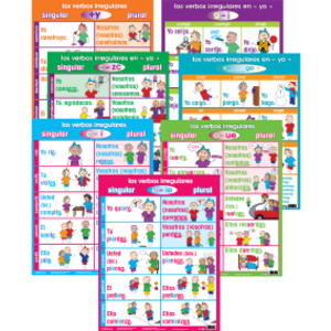 Irregular Verb Poster Set, Spanish, Set of 7