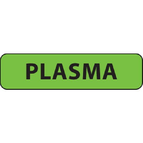 Drug Label MedVision® Anesthesia Label Plasma Fluorescent Green 5/16 X 1-1/4 Inch