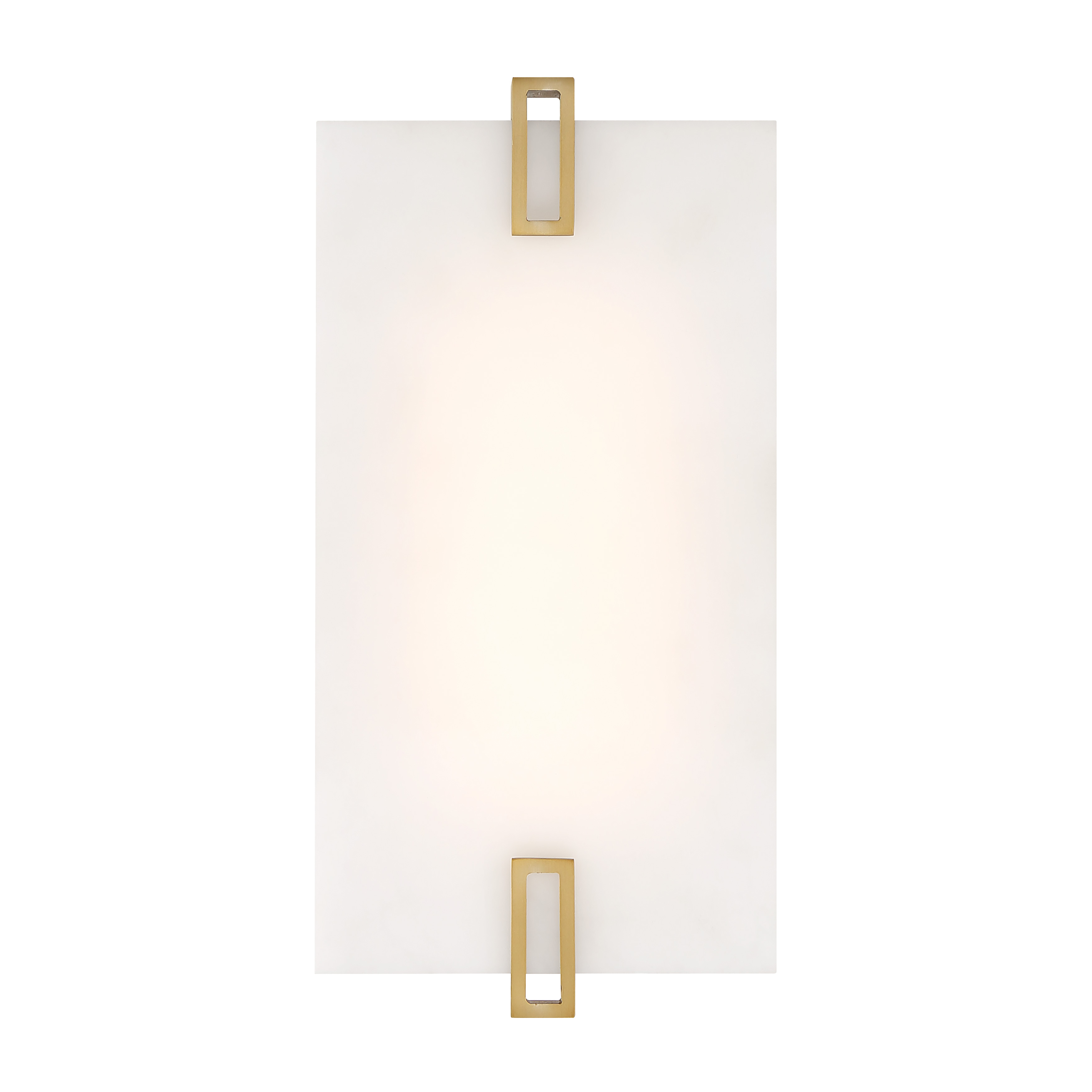 The Aizen wall sconce combines contemporary design with practical functionality. Its soft brass finish and faux alabaster shade create warm, diffused lighting perfect for intimate spaces. ADA-compliant design and high CRI make it ideal for bathrooms and hallways. - alternate view