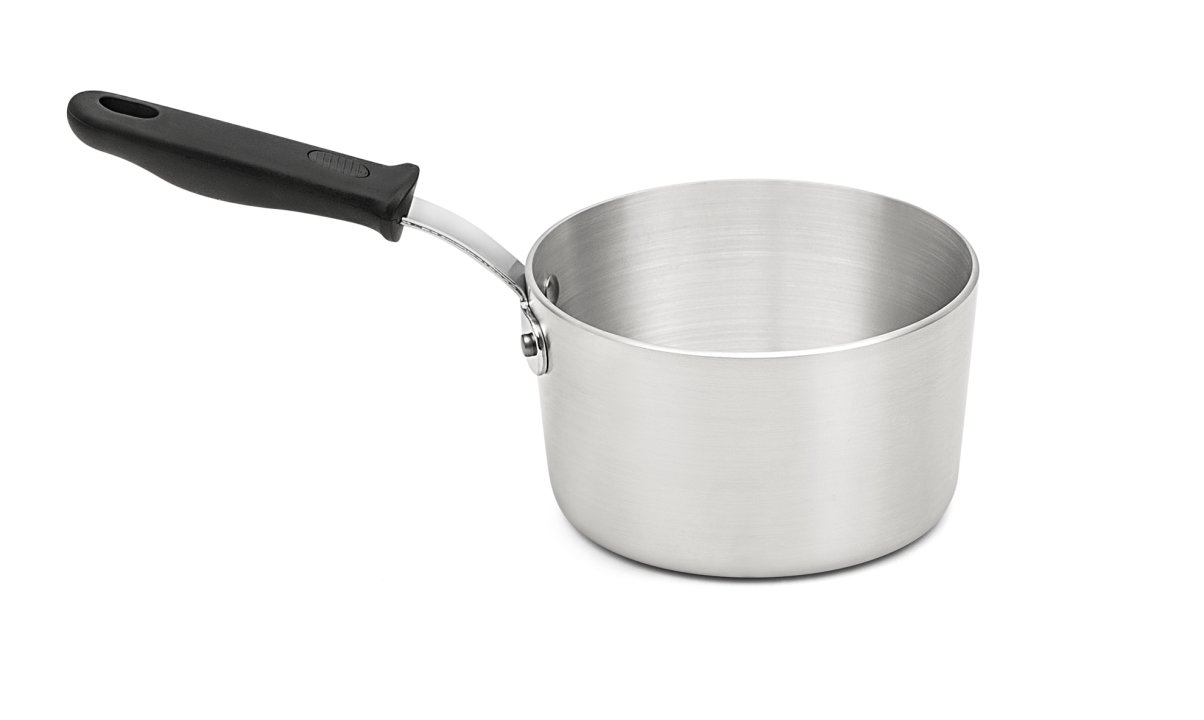 1 ½-quart Wear-Ever® tapered aluminum saucepan with natural finish and silicone handle