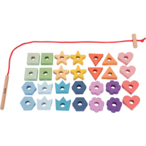 Formas de cordones de madera del arco iris