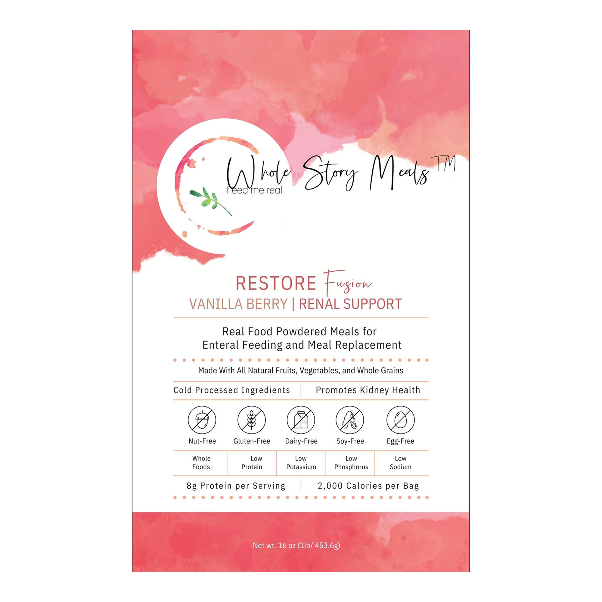 Whole Story Meals FOOD, SHAKE RESTORE FUSION F/KIDNEY HEALTH (30/CS)