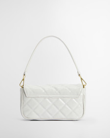 Soho Mini Quilted Crossbody Bag Gloss Silver Birch