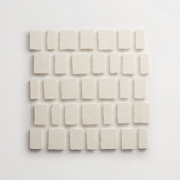 lapidary | rough cut mosaic sheet | white limestone (large joint) 