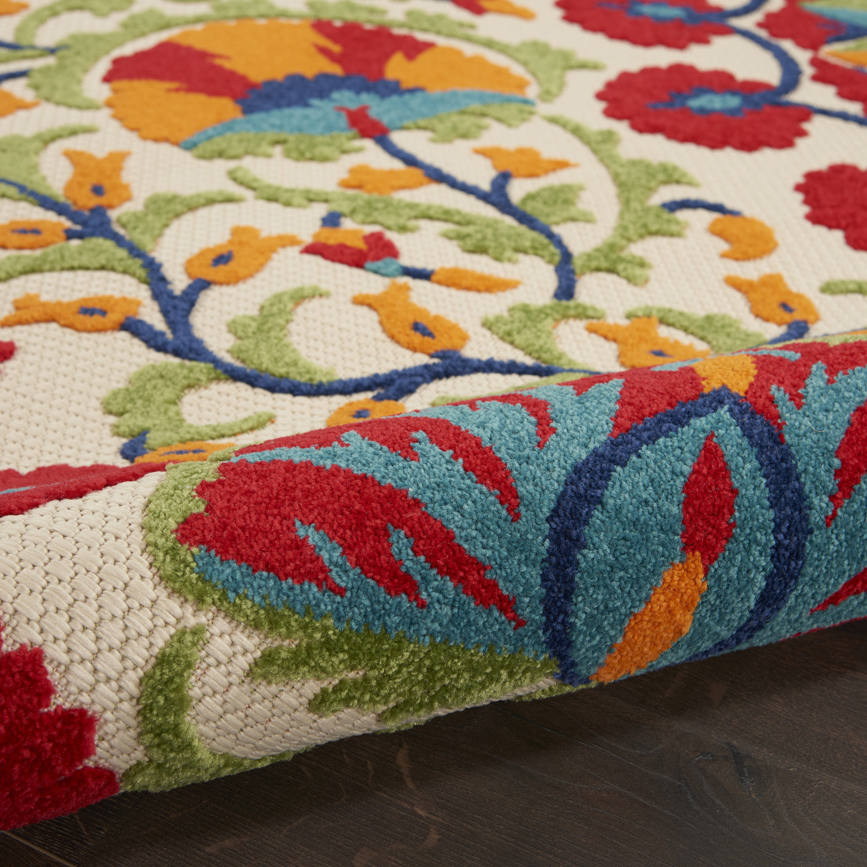 Nourison Aloha 2'8" x 4' Red Multicolor Transitional Rug