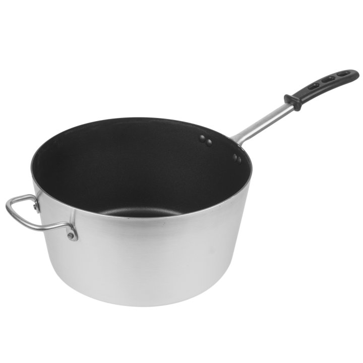 8 ½-quart Wear-Ever® tapered aluminum saucepan in Steel Coat x3™ nonstick coating with silicone TriVent™ handle