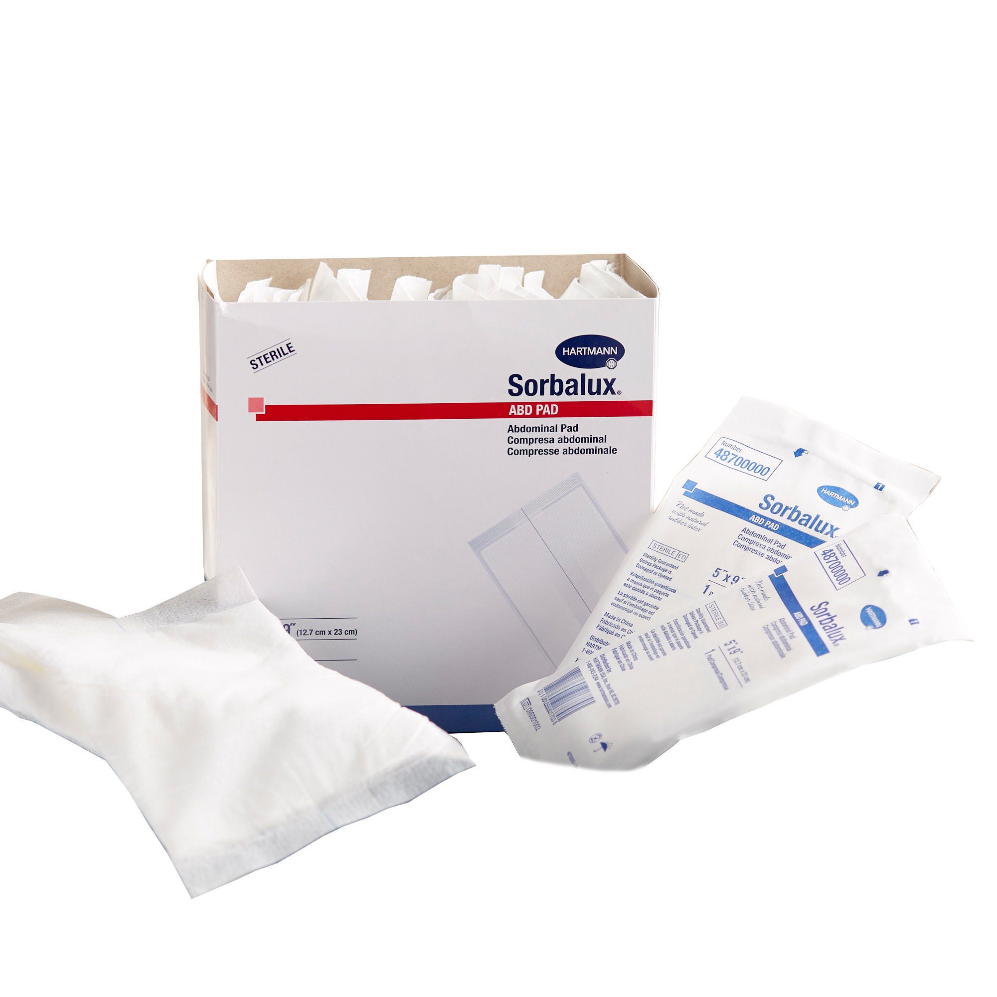 Sorbalux® ABD Sterile Abdominal Pad, 5 x 9 Inch, One-Ply