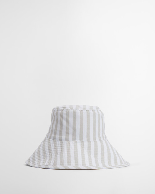 Millie Striped Bucket Hat Light Sand Stripe