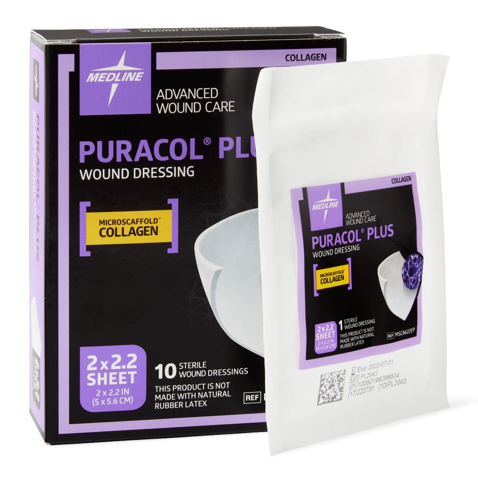 Medline DRESSING, COLLAGEN PURACOL+ 2"X2.2" (10/BX 5BX/CS