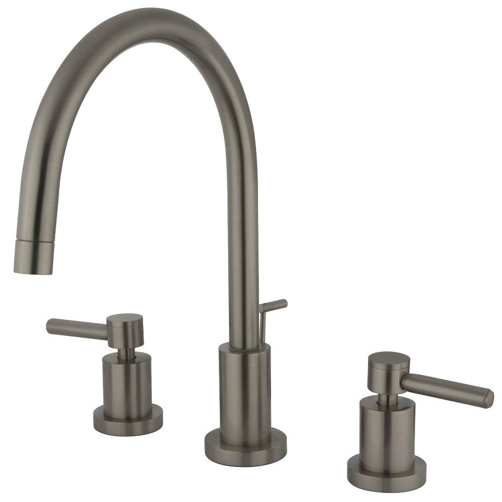 Widespread Bathroom Faucet with Brass Pop-Up, Polished Nickel with 3 Finish Options
