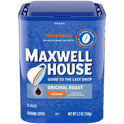 Maxwell House The Original Roast Ground Coffee Filter Packets, 10 ct Container
