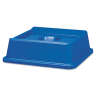 Rubbermaid Commercial, Untouchable, Square, Resin, 50 gal, Resin, Blue, Receptacle Lid
